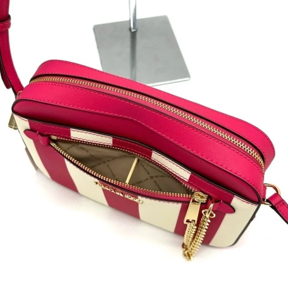 Michael Kors Large EW Zip Chain Xbody Crossbody Bag Electric Pink Multi